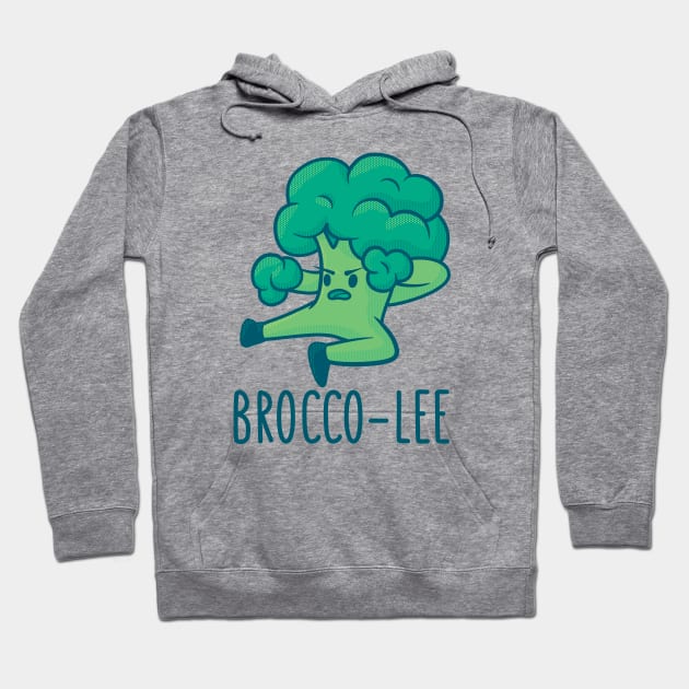 Funny Broccoli Veggie Brocco-Lee Karate Design Hoodie by HiFi Tees